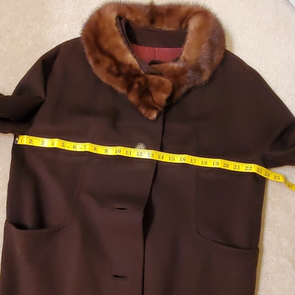 Vintage brown coat three quarter sleeve in excellent condition size M - Picture 7 of 8